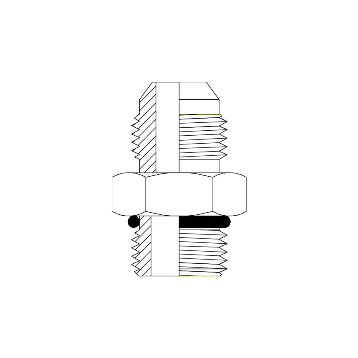 JIC MALE - UNO MALE HEX NIPPLE - Hydraulic Adaptor