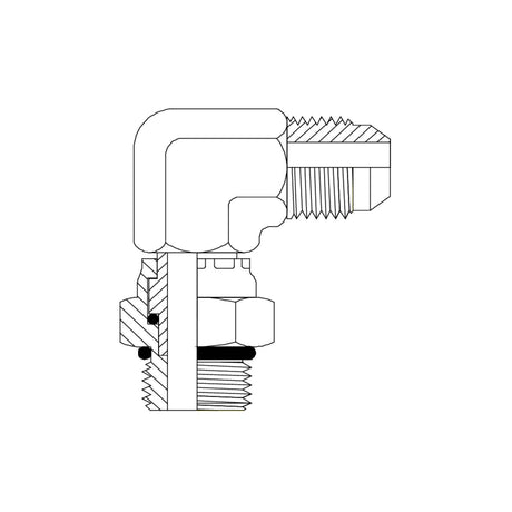 JIC Male × UNO Male Live Swivel 90° Elbow