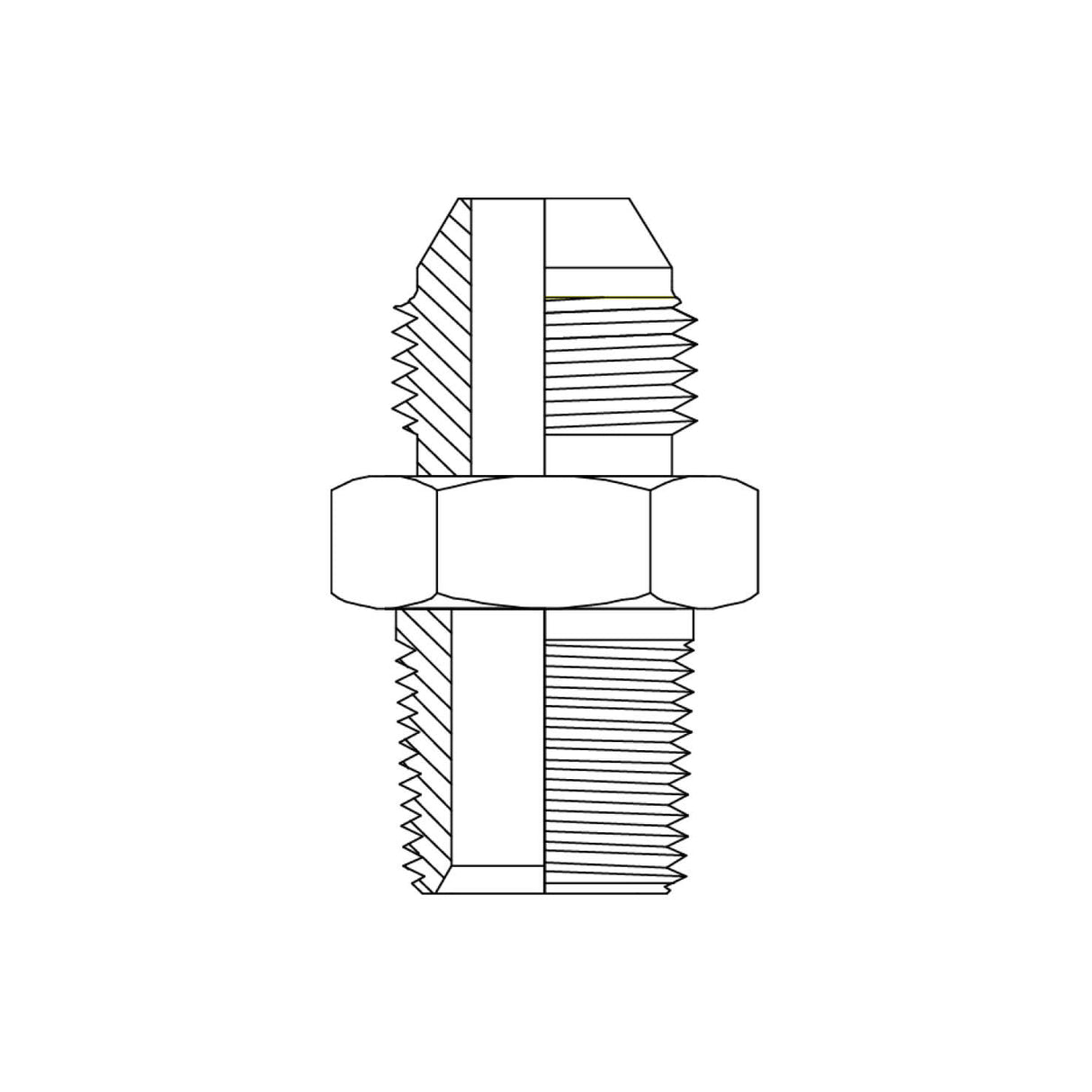 1KT - JIS METRIC (KOMATSU) MALE X BSPT MALE NIPPLE