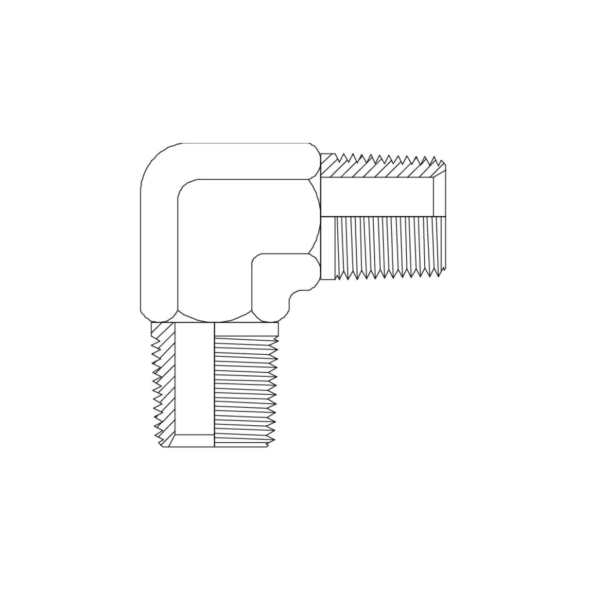 1N9 - NPT MALE X NPT MALE 90DEG ELBOW