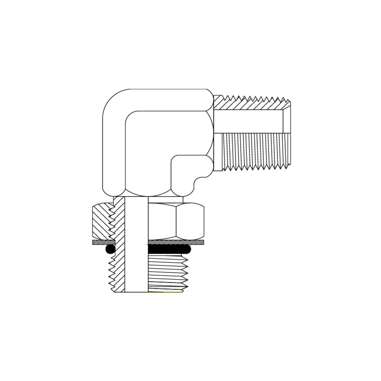 1NO9 - NPT MALE X UNO MALE 90DEG ELBOW