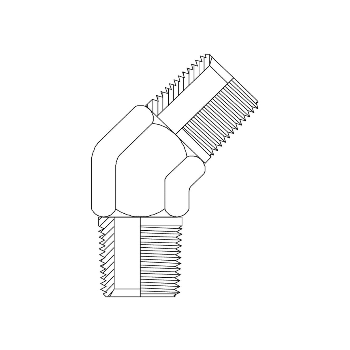 BTM-BTM45 - BSPT Male x BSPT Male 45° Elbow