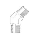 BTM-BTM45 - BSPT Male x BSPT Male 45° Elbow