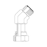 2F4 - ORFS MALE X ORFS FEMALE SWIVEL 45DEG ELBOW