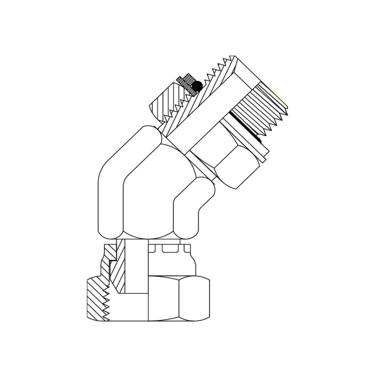 2GB4 - BSPP MALE X BSPP FEMALE SWIVEL 45DEG ELBOW