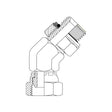 BSPP Male x BSPP Female Swivel 45 Degree Elbow