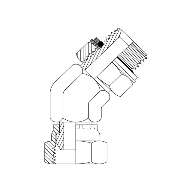 BSPP Male x BSPP Female Swivel 45 Degree Elbow