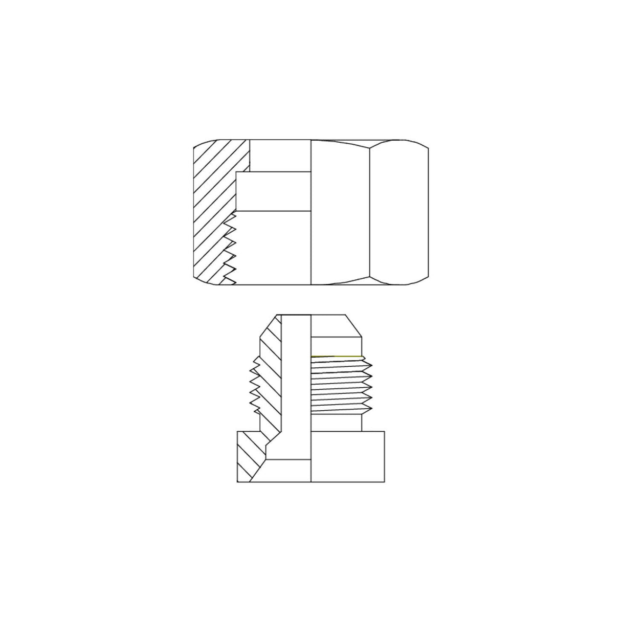 2J2 - JIC MALE X JIC FEMALE EXPANDER/REDUCER (NUT+INSERT)