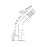 2J4T - JIC MALE X JIC FEMALE SWIVEL 45DEG SWEPT ELBOW
