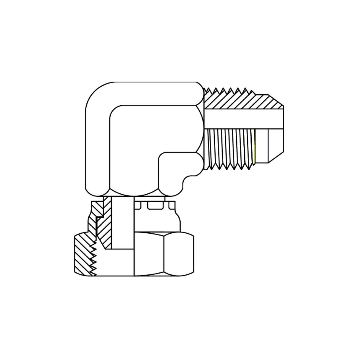 2JB9 - JIC MALE X BSPP FEMALE SWIVEL 90DEG ELBOW