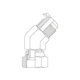 2P4 - SAE MALE X SAE FEMALE SWIVEL 45DEG ELBOW