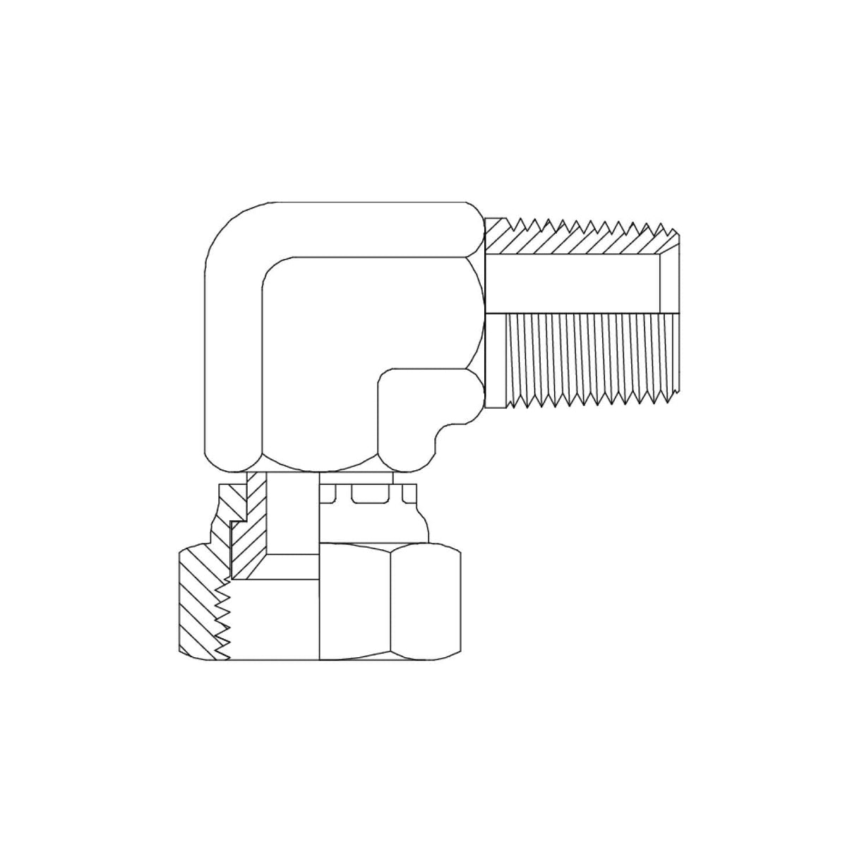 BSP Tapered Male x JIC Female Swivel 90 Degree Elbow