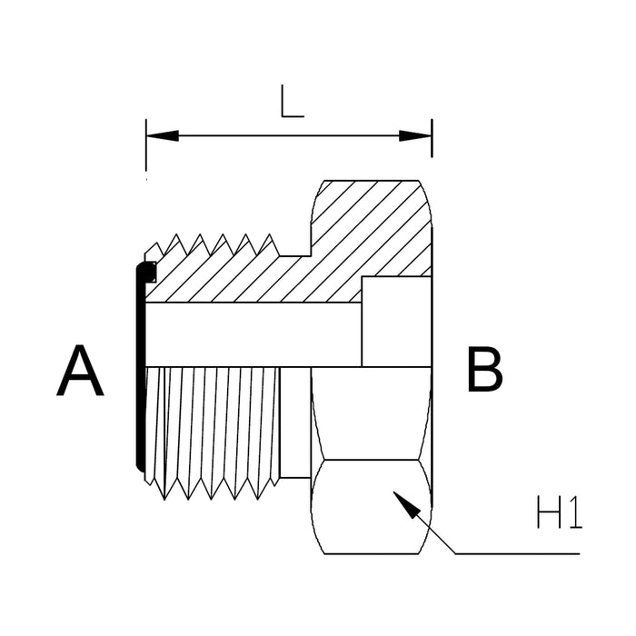4FW - ORFS MALE X TUBE WELD