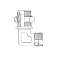 DIN Metric Male Bulkhead x Male 90 Degree Adaptor