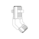 6F4 - ORFS MALE BULKHEAD X ORFS MALE 45DEG ELBOW