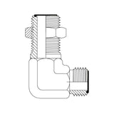 6F9 - ORFS MALE BULKHEAD X ORFS MALE 90DEG ELBOW