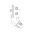 JIC Male Bulkhead × JIC Male 45° Elbow
