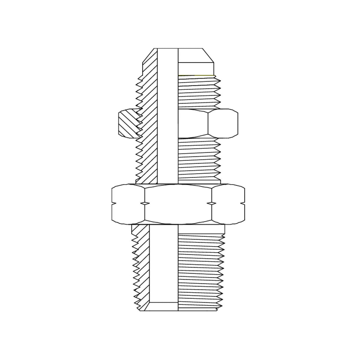 JIC Male Bulkhead × NPT Male | Hydraulic Adaptor