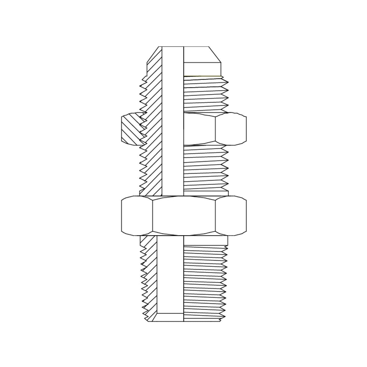 6JT - JIC MALE BULKHEAD X BSPT MALE