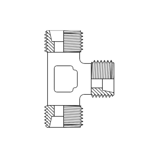 JIC Male to JIC Male Bulkhead to JIC Male Run Tee Hydraulic Adaptors