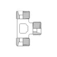 DIN Metric Heavy Male 3-Way Tee