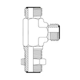 JIC Male to JIC Male Bulkhead to JIC Male Run Tee Hydraulic Adaptors