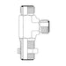 JIC Male to JIC Male Bulkhead to JIC Male Run Tee Hydraulic Adaptors