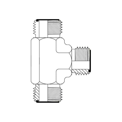 JIC Male to JIC Male Bulkhead to JIC Male Run Tee Hydraulic Adaptors