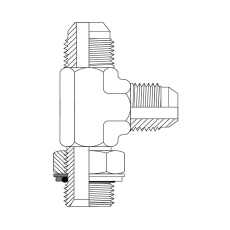 JIC Male × BSPP Male Run Tee | Hydraulic Adaptor