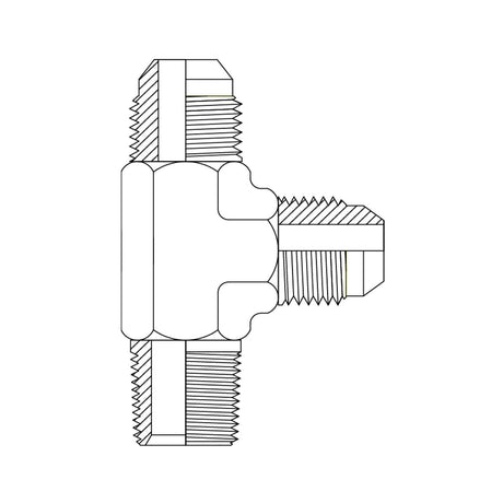 JIC Male × BSPT Male Run Tee | Hydraulic Adaptor
