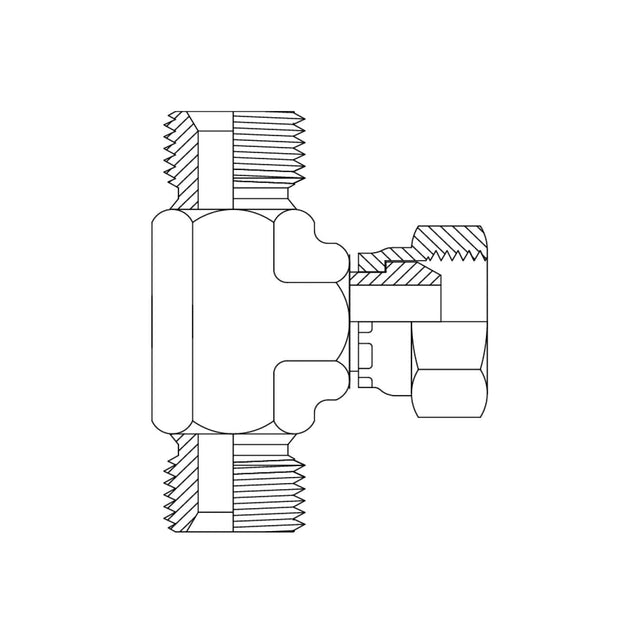 BSPP Male x Female Branch Tee Hydraulic Adaptor