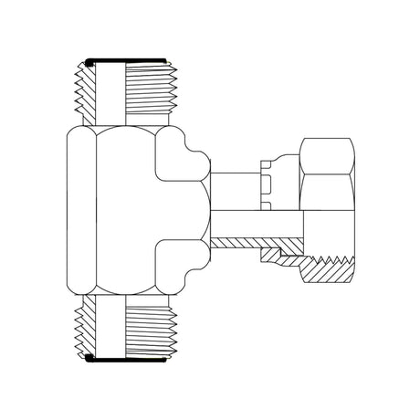 JIC Male to JIC Male to JIC Female Swivel Branch Tee Hydraulic Adaptors