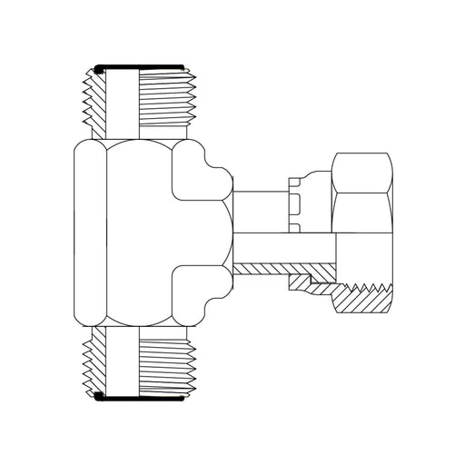 JIC Male to JIC Male to JIC Female Swivel Branch Tee Hydraulic Adaptors