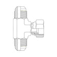 BSP Tapered Male to BSP Tapered Male to BSP Parallel Female Swivel Branch Tee Nipple Hydraulic Adaptors