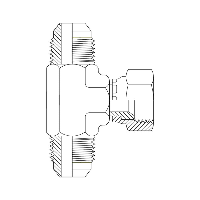 BSP Tapered Male to BSP Tapered Male to BSP Parallel Female Swivel Branch Tee Nipple Hydraulic Adaptors