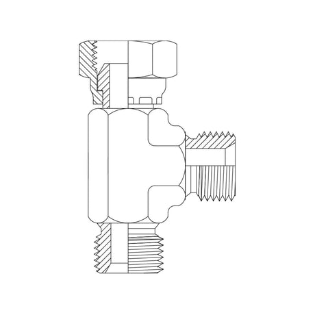 Metric Light Male to Female to Male Run Tee Adaptor.