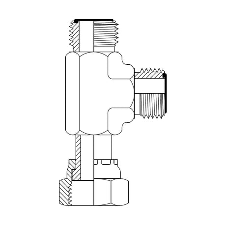 JIC Male to JIC Female Swivel to JIC Male Run Tee Hydraulic Adaptors