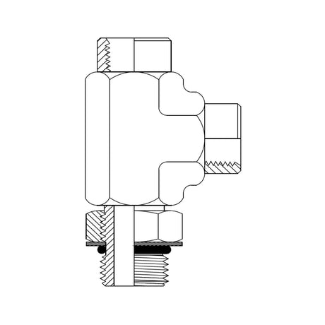 UNF-UNM-UNF – UNO Fixed Female × Male Run Tee | Hydraulic Adaptor | Tas Hose