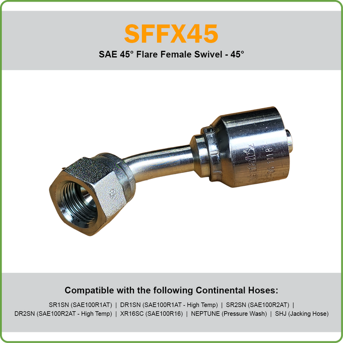 B2-SFFX - SAE STRAIGHT/45DEG/90DEG HOSETAIL (ONE PIECE BRAID HOSETAILS)