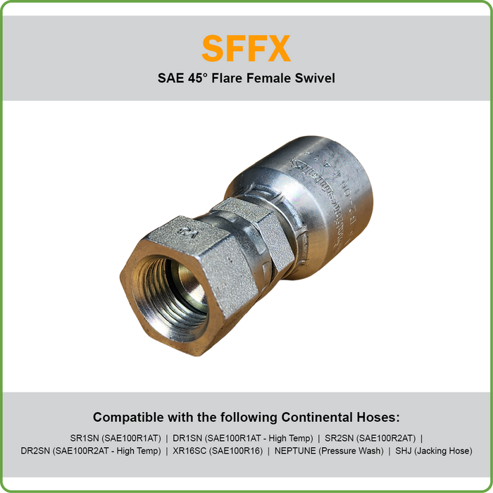B2-SFFX - SAE STRAIGHT/45DEG/90DEG HOSETAIL (ONE PIECE BRAID HOSETAILS)
