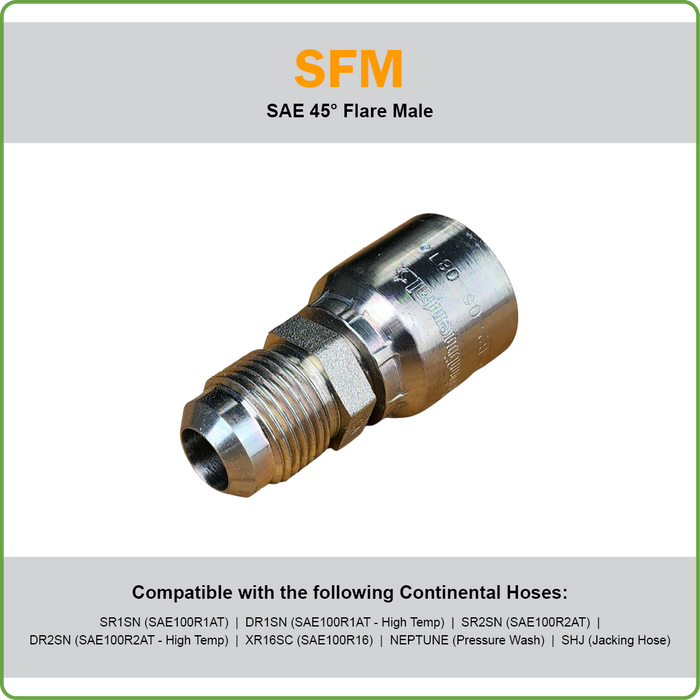 B2-SFFX - SAE STRAIGHT/45DEG/90DEG HOSETAIL (ONE PIECE BRAID HOSETAILS)