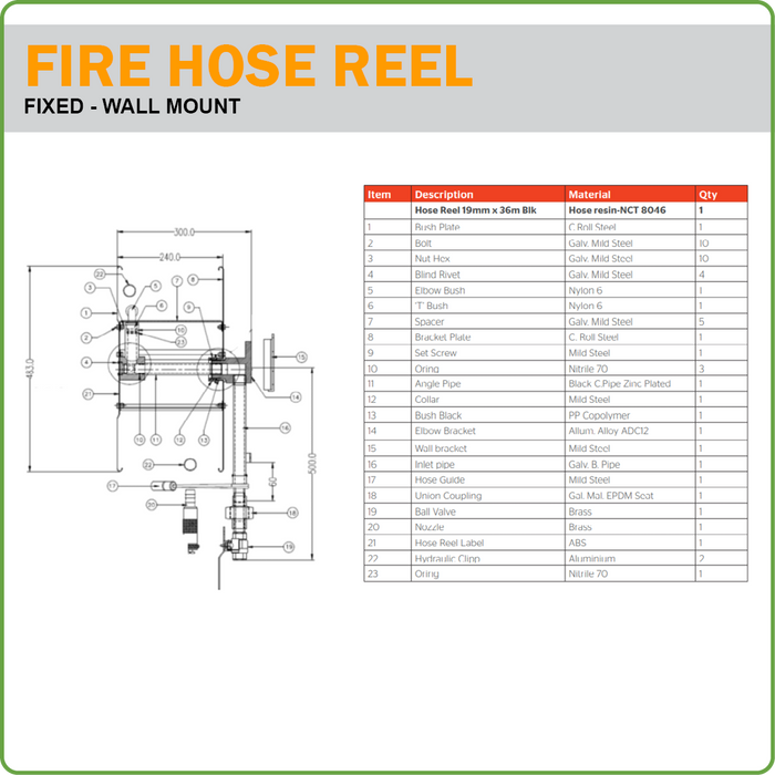 Fire Hose Reel Wall Mounted
