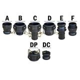 Polypropylene Camlock Fittings – ½" to 4" Quick Connect Couplers