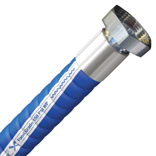 Continental Extremeflex Food 38mm food-grade hose assembly with 1.5-inch BSM RJT fittings