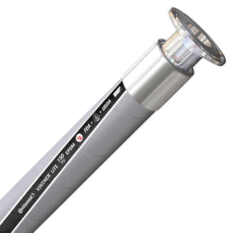 Continental Vintner Lite 25mm winery and beverage hose assembly with 1.5-inch Tri-Clamp fittings