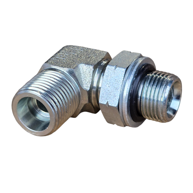 DIN Metric Heavy Male x BSPP Male 90 Degree Elbow