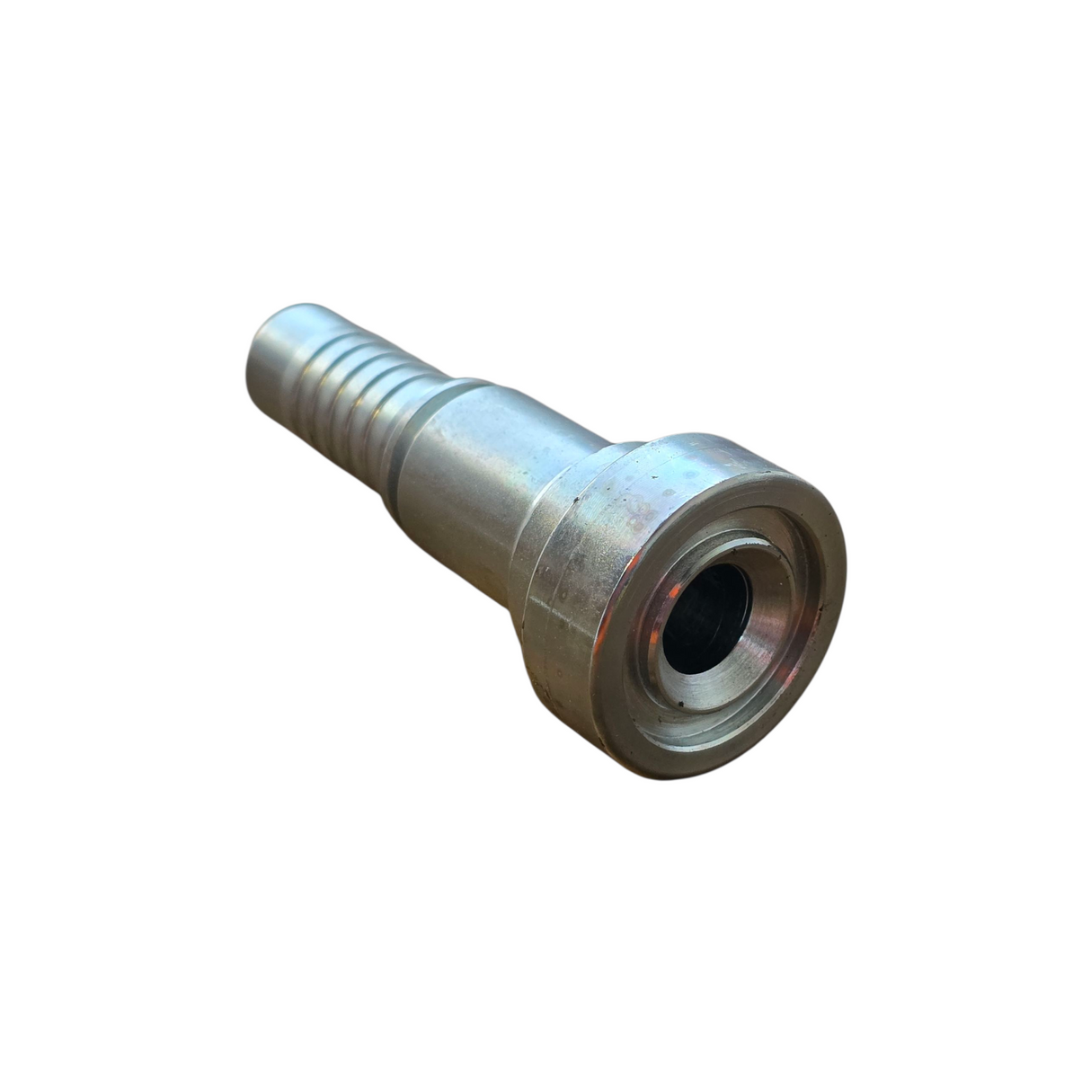 Caterpillar style flange two-piece crimp tail hydraulic fitting made from zinc-plated steel