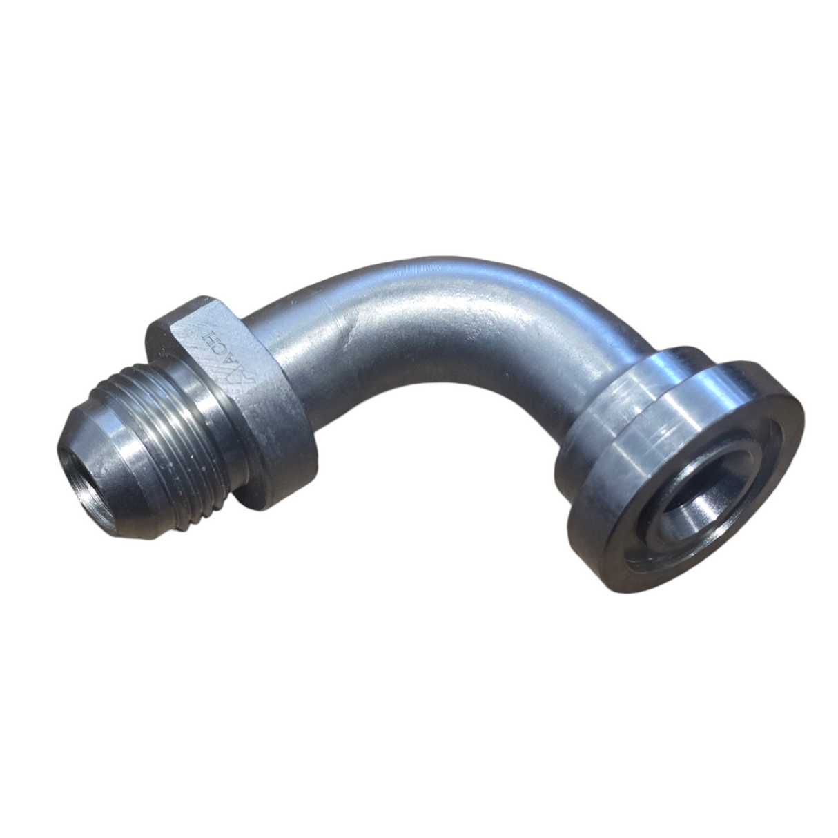 JIC Male × Code 62 Flange 90° Swept Elbow