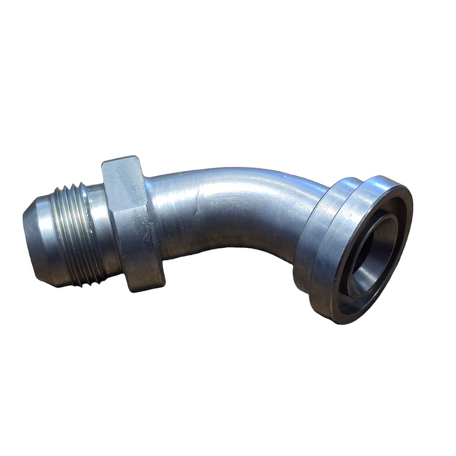 JIC Male × Code 61 Flange 45° Swept Elbow