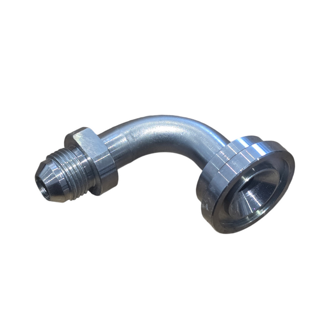 JIC Male × Code 61 Flange 90° Swept Elbow